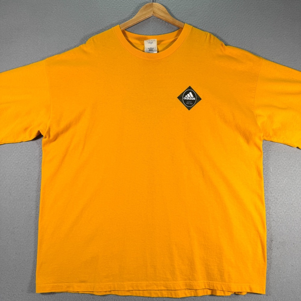 Vintage Adidas Athletic Tradition‎ T-Shirt Mens 2XL Yellow USA Graphic Comfort